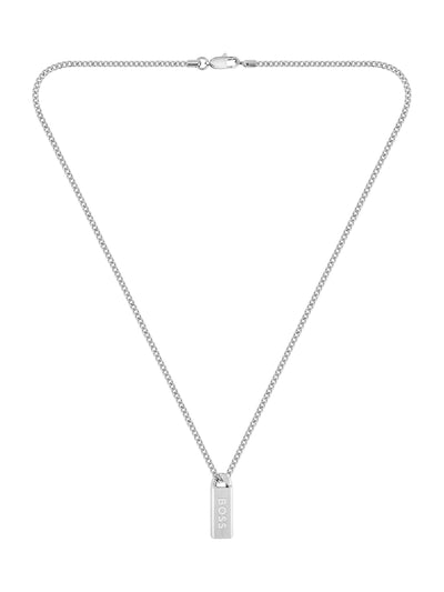 Next BOSS Kassy Emblem Silver Tone Stainless Steel IP Pendant Necklace 558mm- Buy online at McGrocer