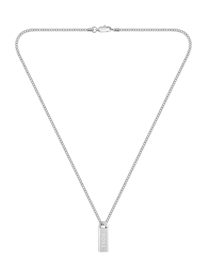 BOSS Kassy Emblem pendant necklace stainless steel black enamel - British product