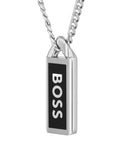 BOSS Kassy Emblem pendant necklace stainless steel black enamel - British product