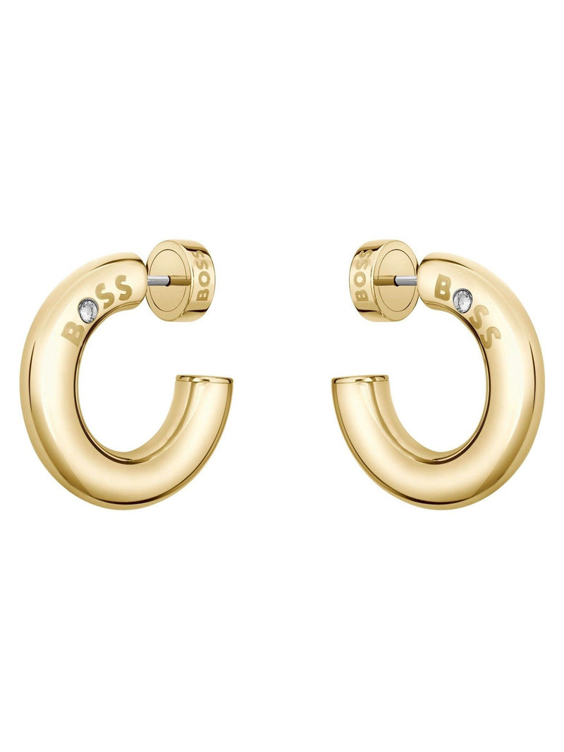 BOSS gold plated hoop earrings 25mm, imported from the UK