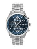 BOSS Grand Prix 44 watch with blue dial and steel bracelet, imported from the UK