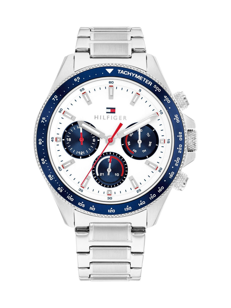 Tommy Hilfiger silver tone stainless steel bracelet watch 44mm, UK version
