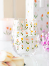 Next Something Different Clear Tulip Print Stemless Glass 450ml- Buy online at McGrocer