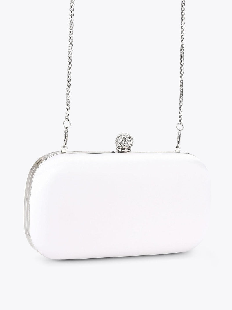 Carvela white Cecilia hard clutch bag bronze crystal - British product
