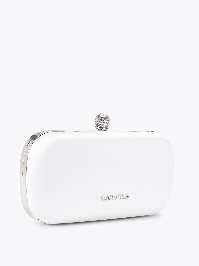 Carvela white Cecilia hard clutch bag bronze crystal - British product