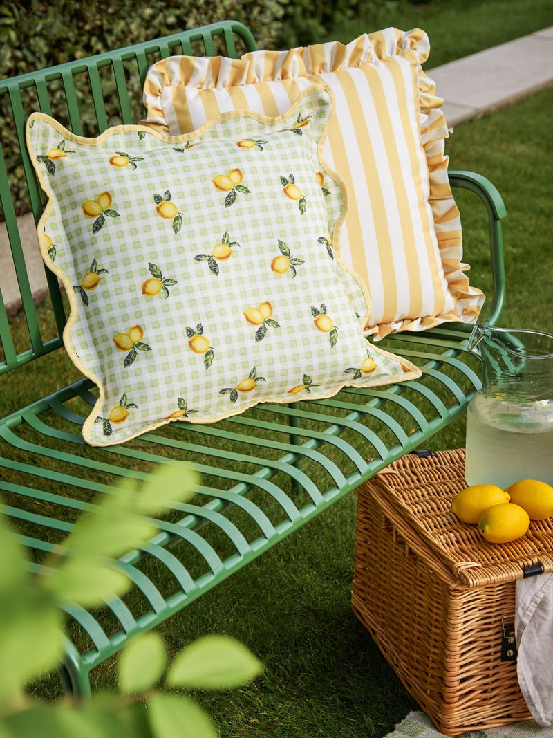 Furn Sage lemon outdoor cushion 45x45 cm (British brand)