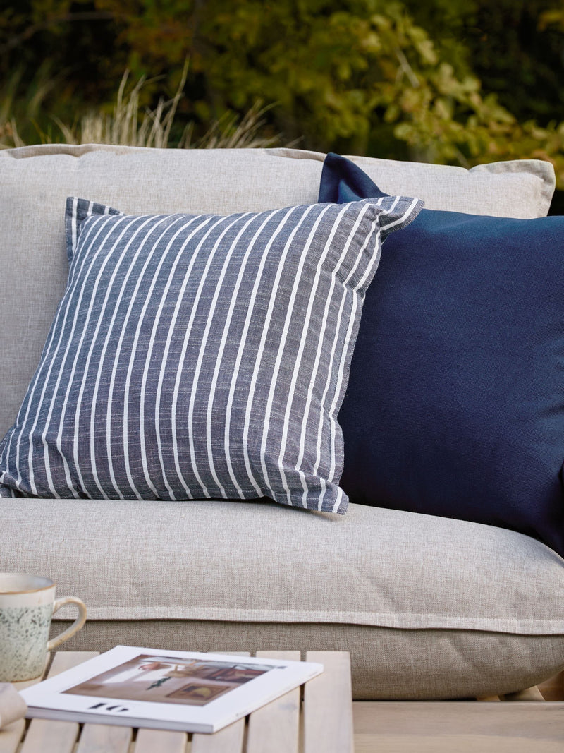 Yard Navy Hessle Stripe outdoor cushion 45cm - British product