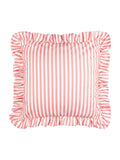 Wylder Pink Millie ruffle striped outdoor cushion 50x50cm, UK version