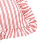Wylder Pink Millie ruffle striped outdoor cushion 50x50cm, UK version