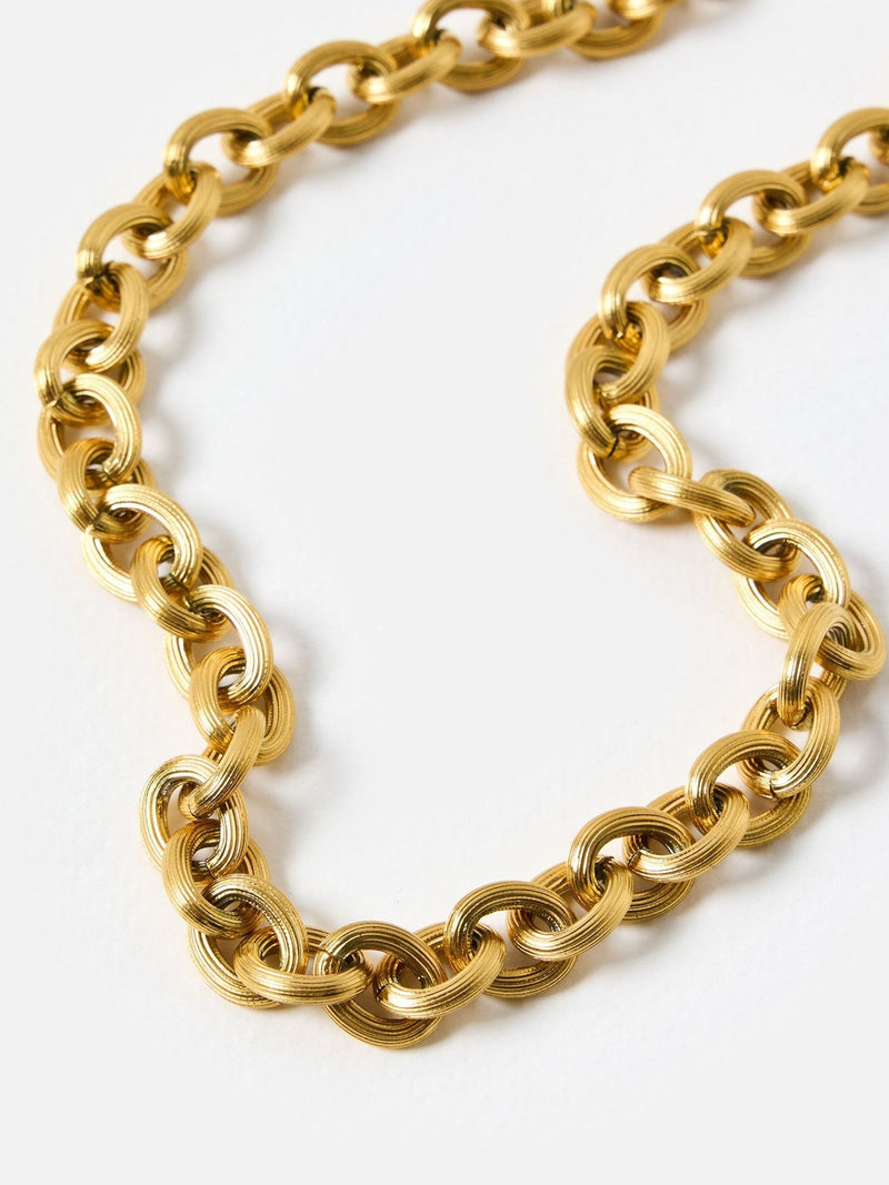 Oliver Bonas gold tone waterproof chunky chain necklace - British product
