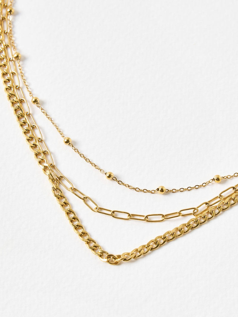 Oliver Bonas gold tone layered necklace, UK version