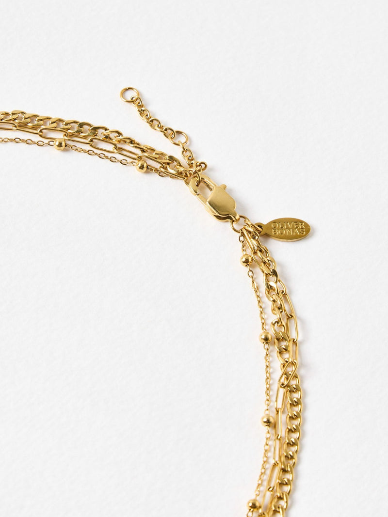Oliver Bonas gold tone layered necklace, UK version