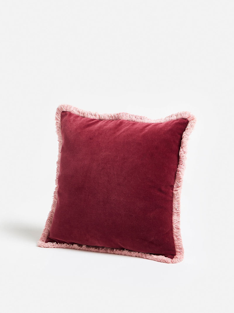 Oliver Bonas light green velvet fringed cushion cover 45x45cm - British product