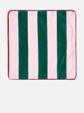 Oliver Bonas cushion cover pink green striped velvet 45x45cm, UK version