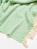 Oliver Bonas green cream geometric throw 130x170cm - British product