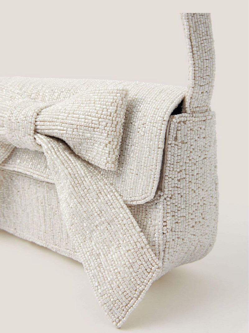 Monsoon Ayla beaded bow bag with faux pearls, UK version
