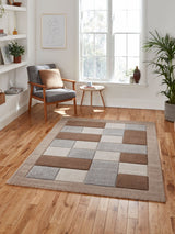 Next Think Rugs Brooklyn Beige BRK04 Modern Geometric Rug- Buy online at McGrocer