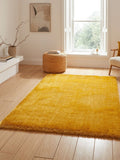 Think Rugs Yellow Lux Shaggy rug - British product