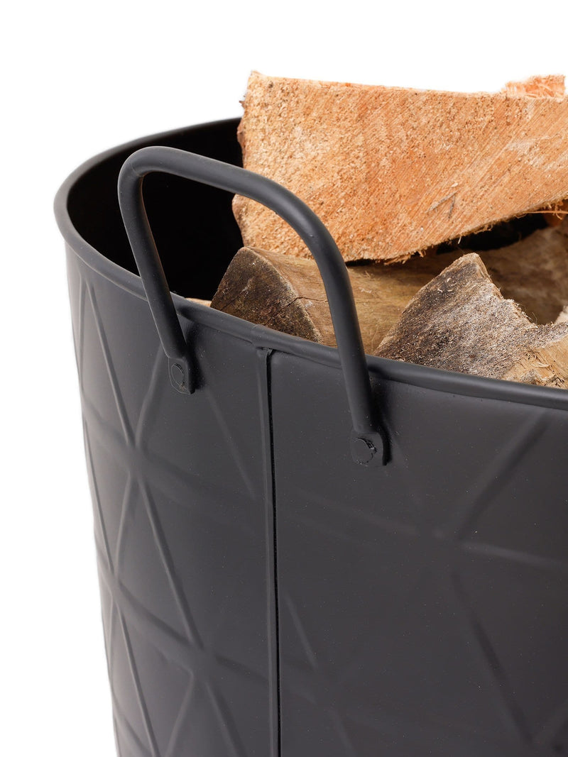 Snug black large fireside log bucket (British brand)