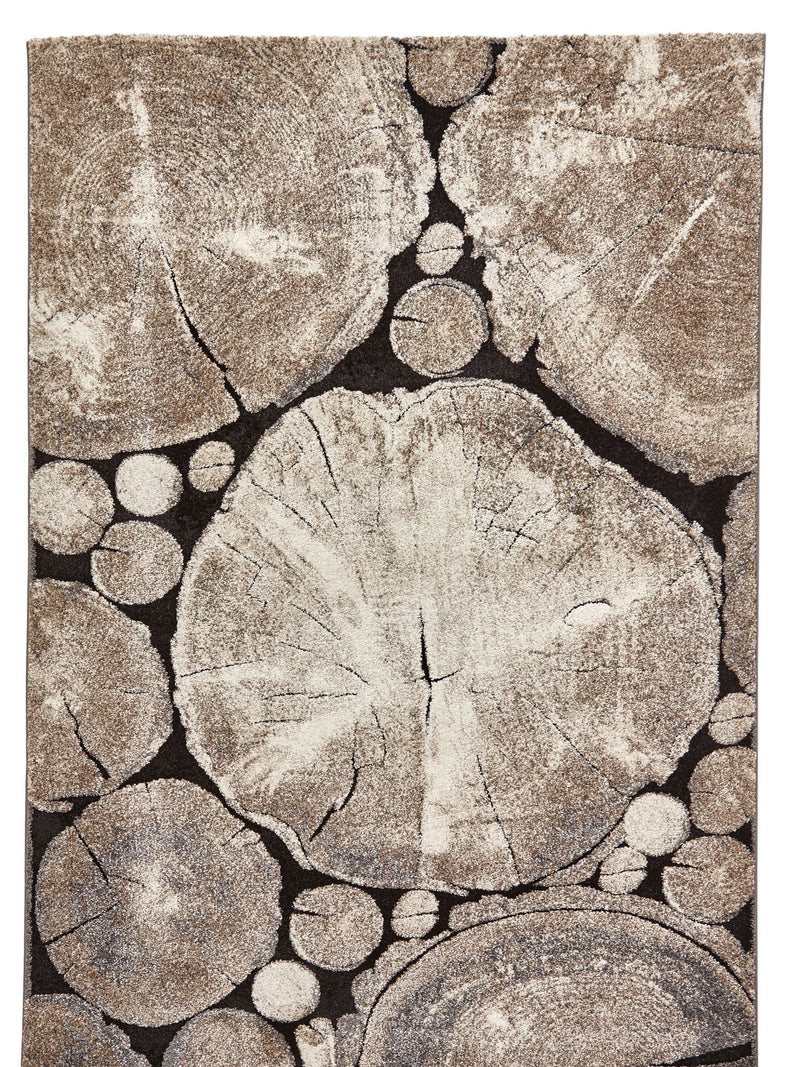 Think Rugs Beige Woodland modern rug imported from the UK