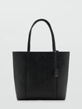 Mango black faux leather shopper bag large, imported from the UK