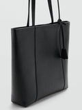 Mango black faux leather shopper bag large, imported from the UK