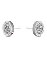 Next Tommy Hilfiger Silver Tone Crystal Centred Stud Earrings- Buy online at McGrocer
