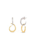 Dinny Hall silver Toro drop hoop earrings 34mm, UK version