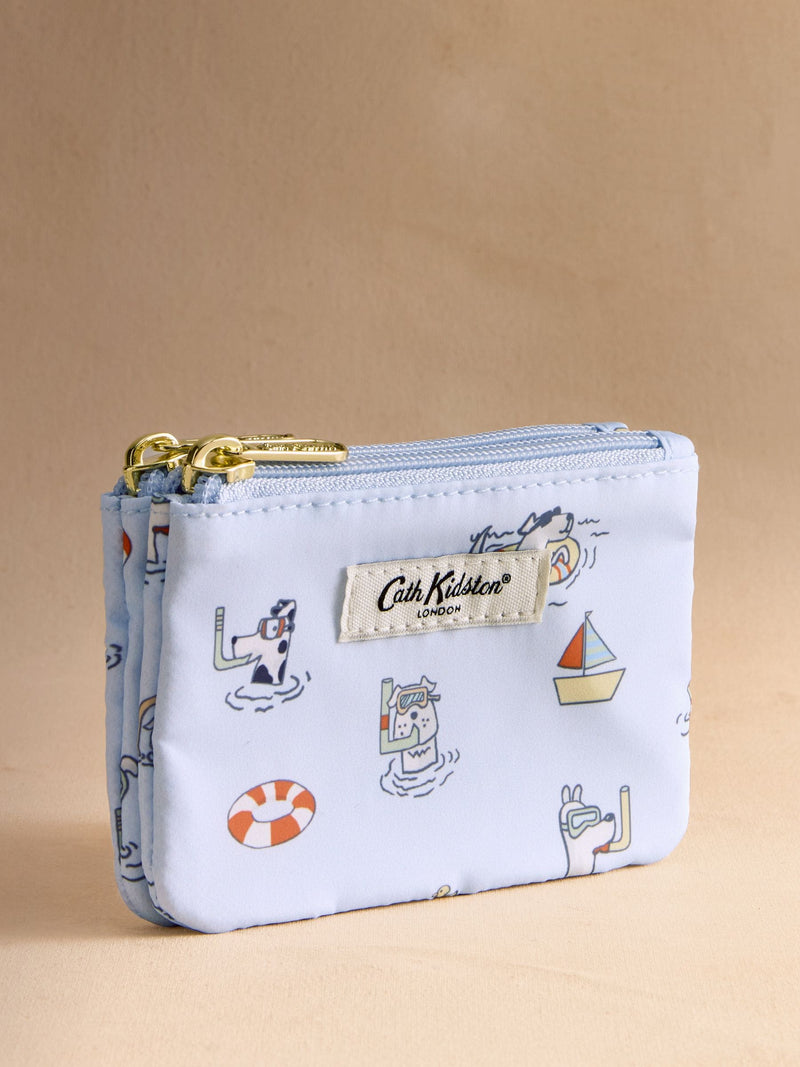 Cath Kidston Stanley Dog Print Double Zip Purse, imported from the UK