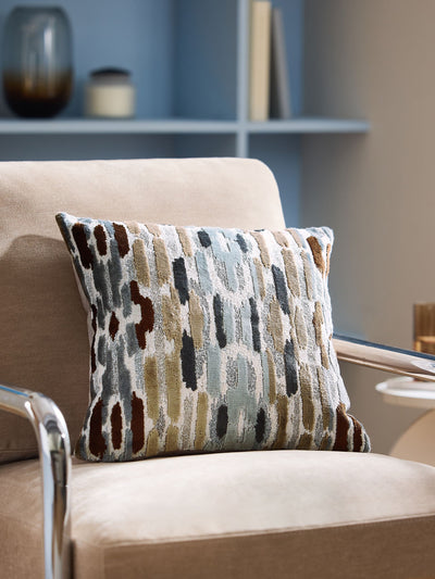 Next Grey Abstract Cut Velvet Hugo Cushion 43 x 43cm- Buy online at McGrocer