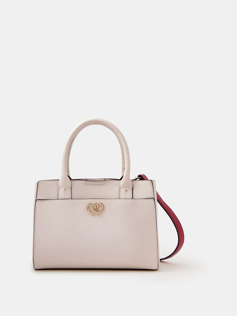 Accessorize cream double heart cross-body handbag - British product