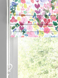 Bluebellgray roman blind Flora design cerise 750x480mm, imported from the UK