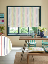 Next Bluebellgray Tetbury Watercolour Stripe Green Made to Measure Roman Blind 510x480mm- Buy online at McGrocer