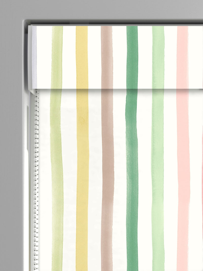 Bluebellgray roman blind watercolour stripe green 510x480mm (British brand)