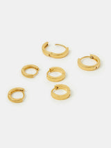 Next Accessorize Gold Tone Stainless Steel Clicker Hoop Earrings 3-Pack- Buy online at McGrocer
