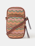 Accessorize brown stripe raffia phone bag - British product
