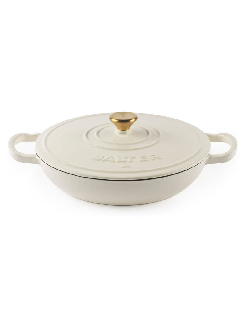 Salter cream Chester shallow cast iron casserole pot 2.8L, imported from the UK