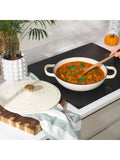 Salter cream Chester shallow cast iron casserole pot 2.8L, imported from the UK