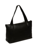 Cultured London Black Marina leather tote bag, British brand