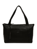Cultured London Black Marina leather tote bag, British brand