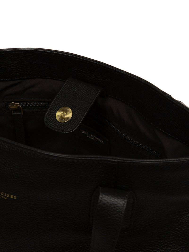 Pure Luxuries London black mochi leather tote bag, imported from the UK