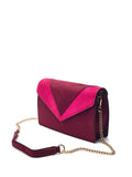 Moda in Pelle red V-shape clutch bag - British product