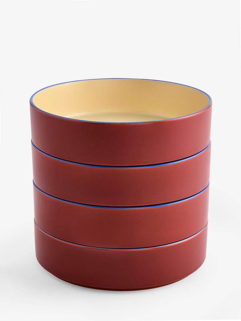 MADE.COM brown Allesio pasta bowls set of 4 (British brand)