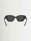 COACH black irregular sunglasses with grey solid lenses, imported from the UK