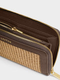 Katie Loxton brown Florence raffia purse, imported from the UK
