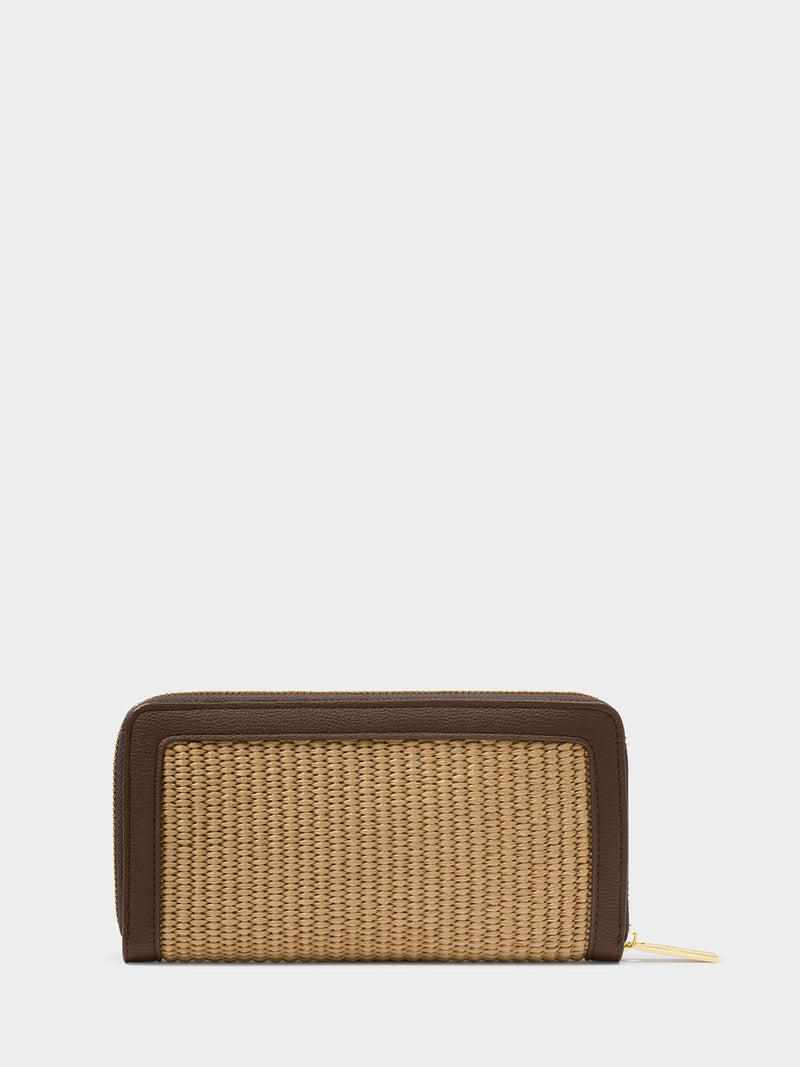Katie Loxton brown Florence raffia purse, imported from the UK
