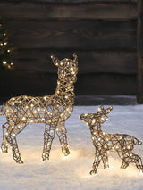 Next Lights4fun Brown 45cm Mini Studley Doe Fawn LED Light Up Reindeer Duo- Buy online at McGrocer