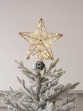 Lights4fun gold star tree topper, imported from the UK