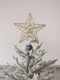 Lights4fun gold star tree topper, imported from the UK