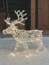 Next Lights4fun Arkendale White Dual LED Battery Operated Outdoor Reindeer 70cm- Buy online at McGrocer